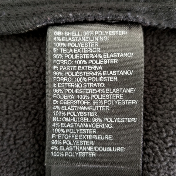 The North Face Black Apex Bionic Softshell Fleece Lined Full Zip Vest Mens Small - Picture 5 of 5